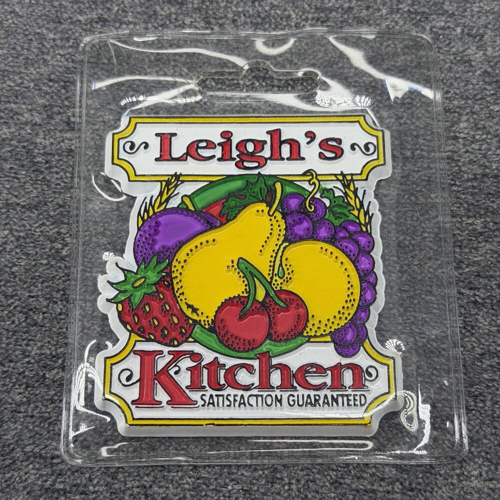 Old Leigh's Kitchen Satisfaction Guaranteed Name Fridge Magnet Custom Novelty